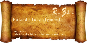 Rotschild Zsigmond névjegykártya
